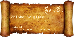 Zsinka Brigitta névjegykártya